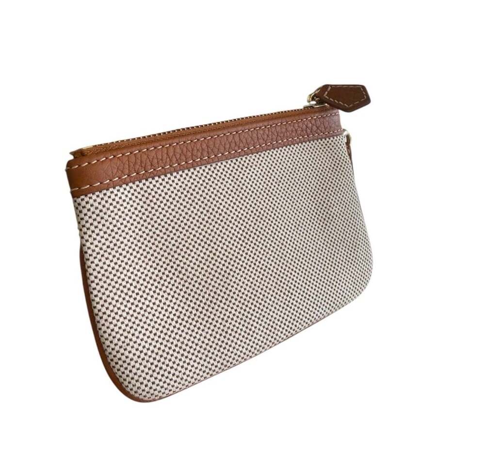 Dooney & Bourke Canvas and Leather Mini Wristlet Pouch - Picture 2 of 3